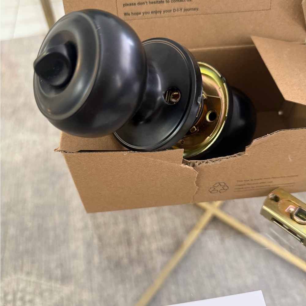 Black and Gold Door Knob Set